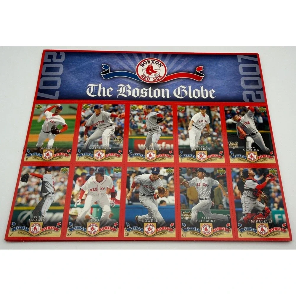 Lot of 6 2007 Upper Deck Boston Red Sox Boston Globe Sheet‎ Matsuzaka Ellsbury